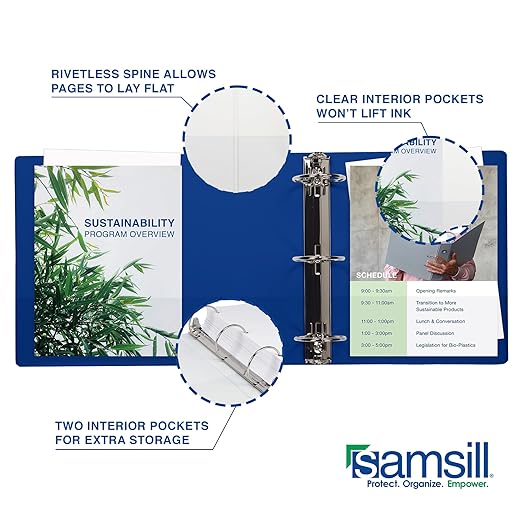 Samsill 3 Inch 3 Ring Binders, Made in USA, Economy Round Ring, 550 Sheet - Image 6