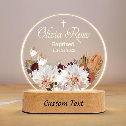 7GEEFT Personalized Baby Gifts for Kids, Custom Flower Acrylic Sign Plaque by Unknown
