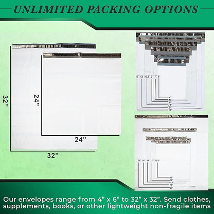 1000 Pack Secure Seal White Poly Mailers - Image 3