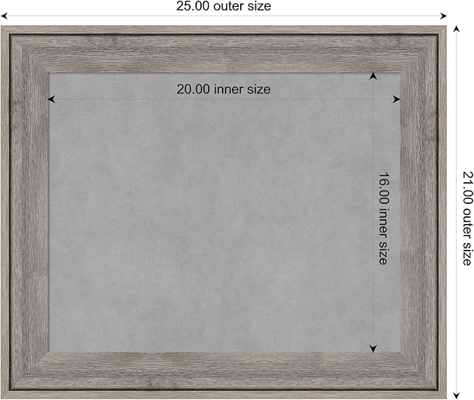 Amanti Art Grey Framed Magnetic Board 21x25 Small Vision Board - Image 3