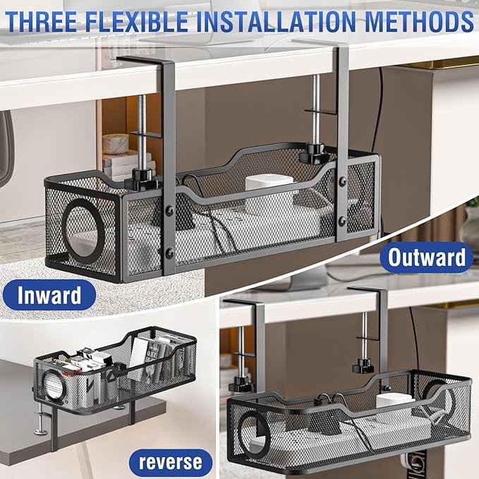 Under Desk Cable Management Tray, GZOKMOG Cord Management - Image 5