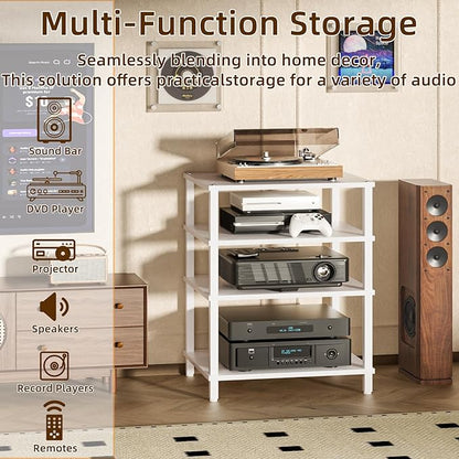 LELELINKY 4-Tier AV Media Player Stand Set of 2, Wooden TV Stand, Game Console - Image 5
