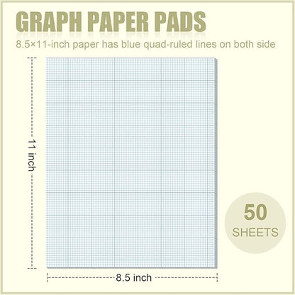 Ctosree 3 Pcs 8.5 x 11 Quadrille Pads 10 Squares Per Graph Paper Pad Back to - Image 2