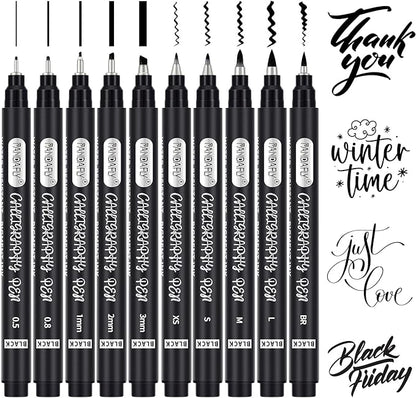 PANDAFLY Calligraphy Pen, 10 Size Calligraphy Pens by PANDAFLYArtSupplies