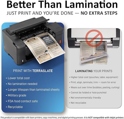 TerraSlate Premium Waterproof Paper, 5 MIL 8.5” x 11”, Laser Printer & Copy - Image 5