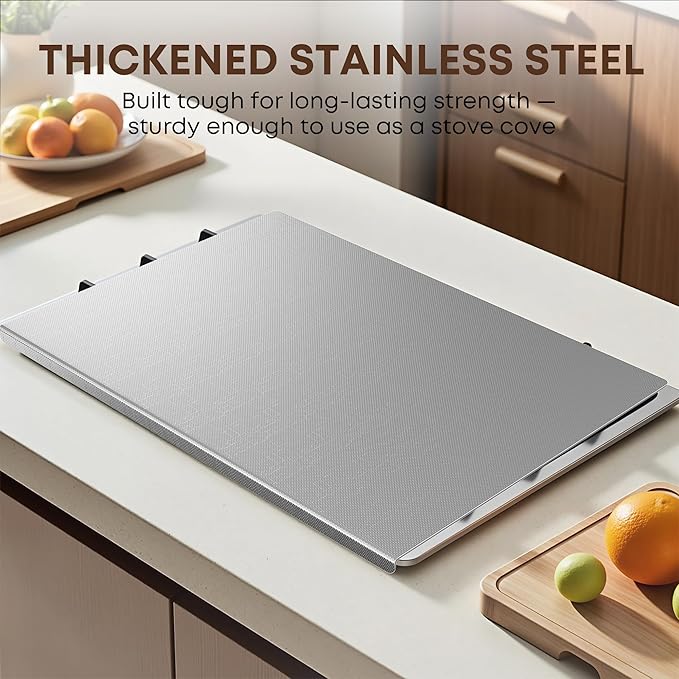 KORVOS Stainless Steel Cutting Board, 15.7"L x 11.8" W Heavy Duty Steel - Image 7