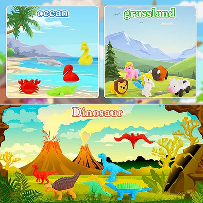 URSKYTOUS 80Pcs Animal Erasers Kids Desk Pets Pencil Erasers 3D Puzzle Eraser - Image 5