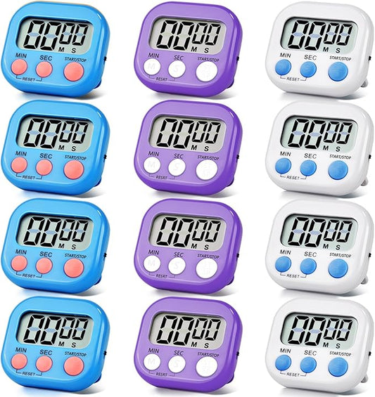 12 Pack Digital Kitchen Timer Magnetic Digital Timer by Unknown