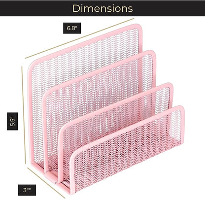 BLU MONACO | Pink Metal Mesh Letter Sorter - Image 6