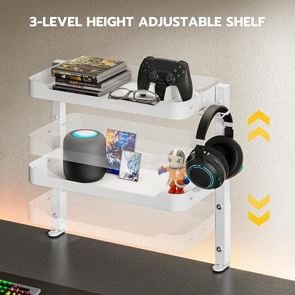 ARES WING 2-Tier Clamp On Desk Shelf, 16 inch Adjustable Above or Under Desk - Image 7