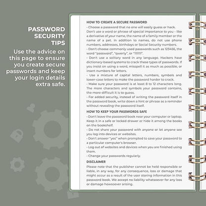 Clever Fox Password Book Spiral – Mini Internet Address & Password Organizer - Image 5
