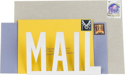 MyGift Mail Holder Organizer Countertop Modern Metal White - Image 6