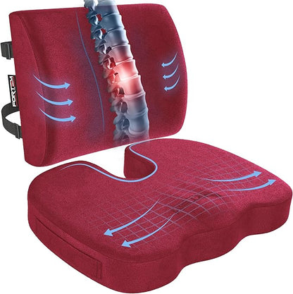 FORTEM Seat Cushion, Office Chair Cushion, Lumbar Support Pillow by FORTEM