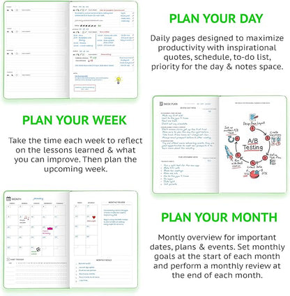 Wyze Planner Undated Daily Planner – 1-Year B5 Productivity Organizer - Image 4