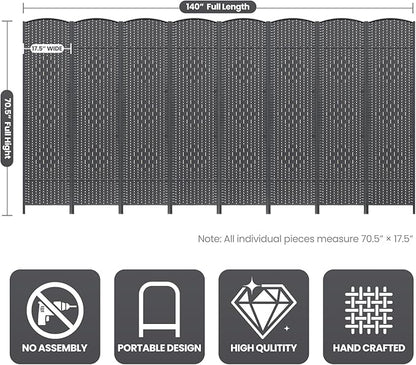 Cocosica 8 Panel Room Divider, 6Ft Folding Privacy Screen, Tall - Image 3