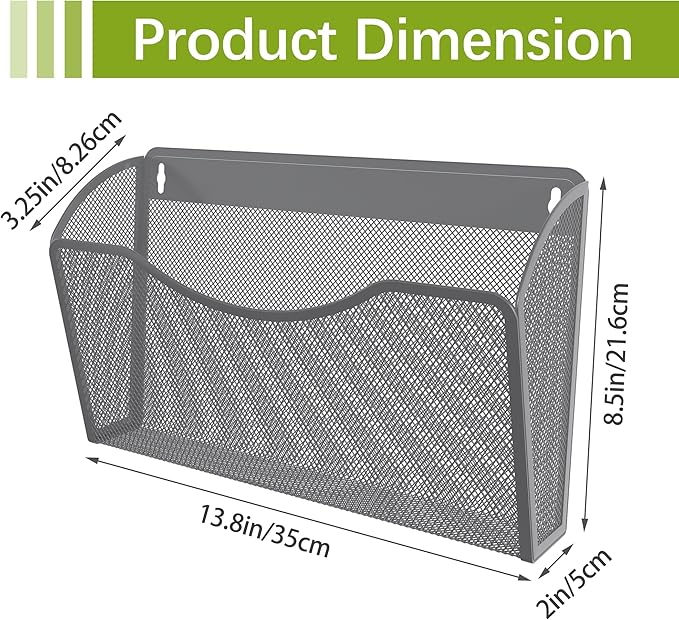 EasyPAG Single Pocket Wall File Organizer, Mesh Hanging File Folder Organizer - Image 4