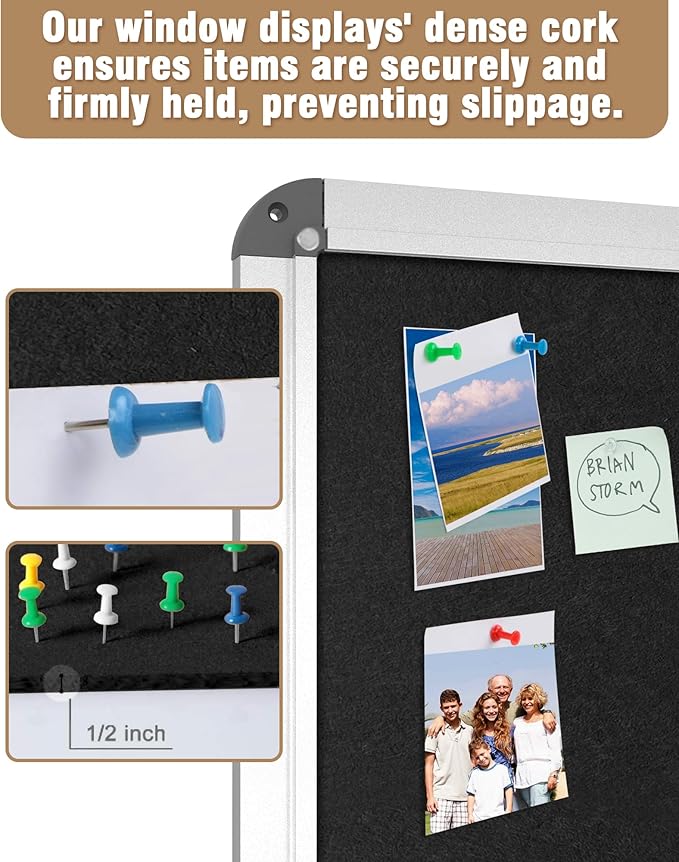 Mifuro 36"x24" Enclosed Bulletin Board, Lockable Weather-Resistant Aluminum - Image 6