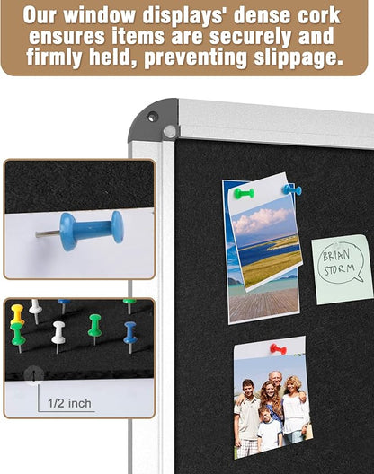 Mifuro 38"x38" Enclosed Bulletin Board, Lockable Weather-Resistant Aluminum - Image 6