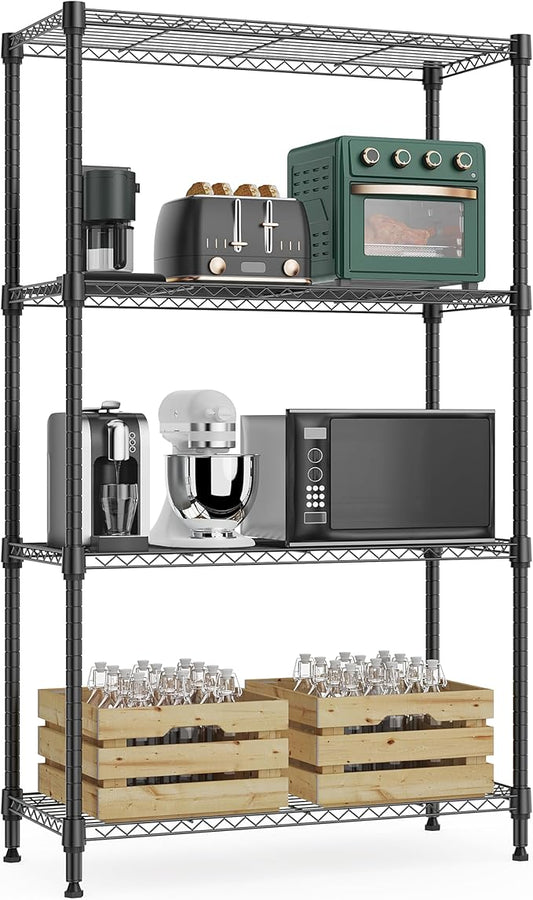 M MZG 1000 lbs 4Tier Shelf Metal Storage Shelves Wire Rack Closet Organizers by MEIGAOPLASTICANDMETALHKCOLIMITED
