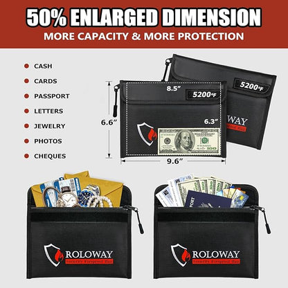 ROLOWAY Fireproof Bag 5200℉ Heat Insulated, Fireproof Money Bag - Image 4