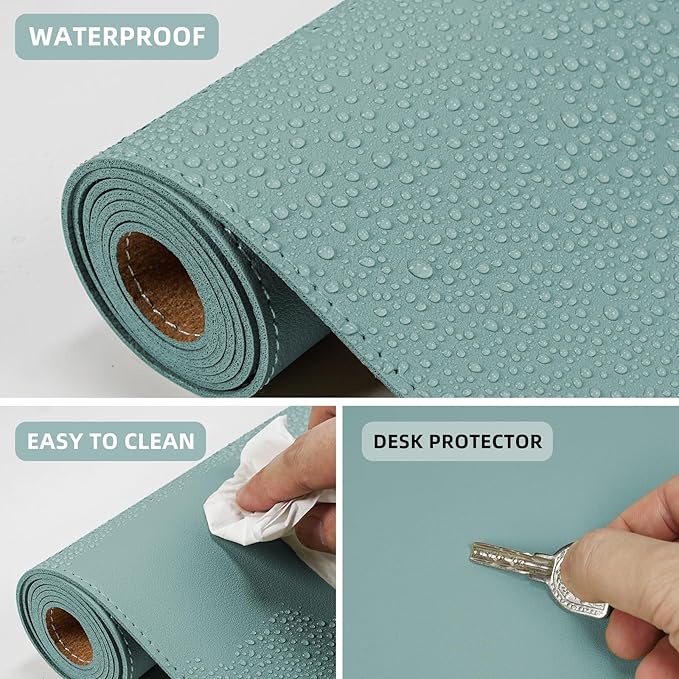 Leather Desk pad Protector, Large Desk mat - Image 4