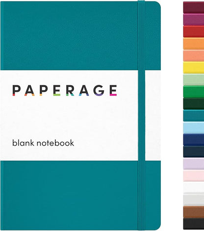 PAPERAGE Blank Journal Notebook, 160 Pages, Medium 5.6 in x 8 in by PAPERAGE