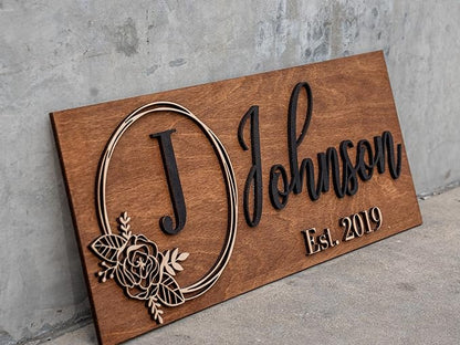 Custom Family Name Sign | Personalized Wooden Wedding Gift | Rustic Last Name - Image 9