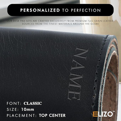 ELIZO Personalized Custom Desk Pad Set Real Leather Desk Mat Mouse Pad Unique - Image 8