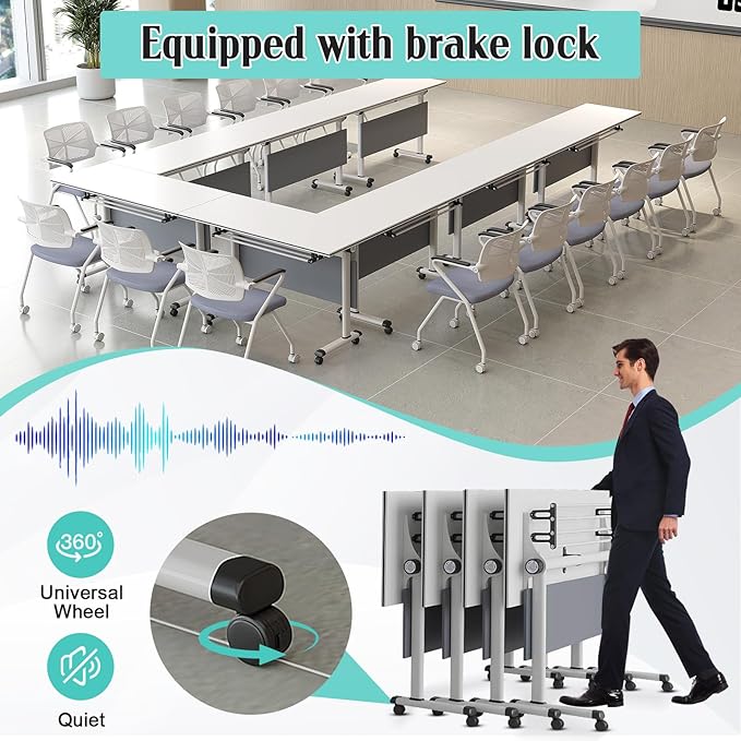 Conference Table, 55.1''Folding Conference Room Table - Image 5