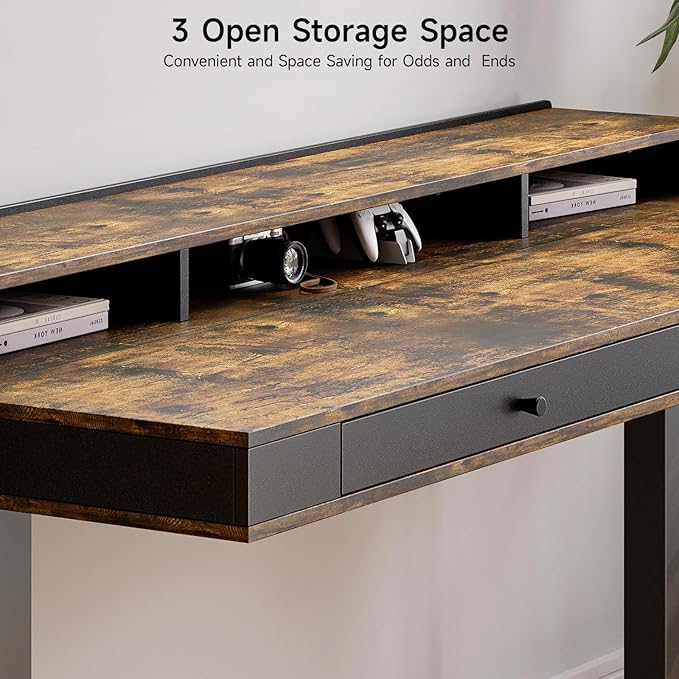 ONBRILL Standing Desk with Drawers, 63x23.6 Electric Stand Up Desk with Storage - Image 5
