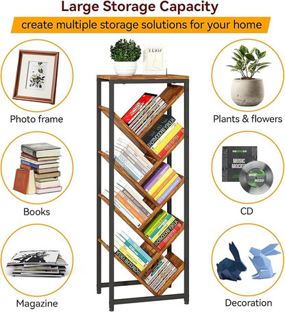IBUYKE 9 Tier Tree Bookshelf, Floor Standing Wood Bookshelf - Image 7