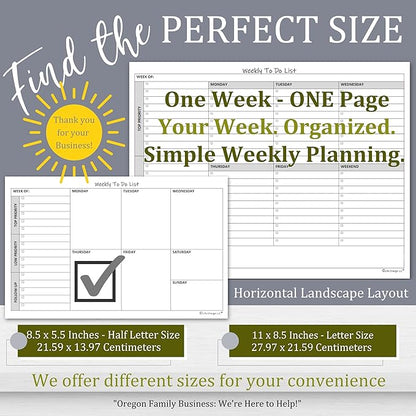 Life Charge Weekly To Do List Planner Notepad, 60 Page Task Planning Pad - Image 2