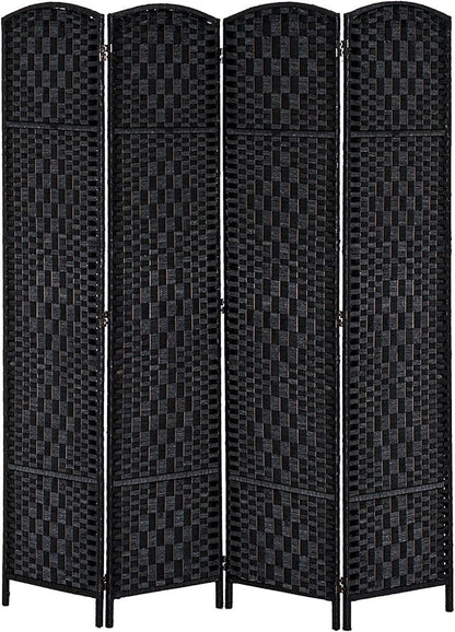 HOMCOM Room Divider, 4 Panel Folding Privacy Screen, 6FT Tall Portable Wicker by HOMCOM