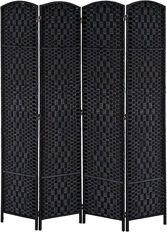 HOMCOM Room Divider, 4 Panel Folding Privacy Screen, 6FT Tall Portable Wicker by HOMCOM
