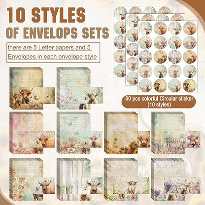 TaoBary 160 Pcs Stationery Paper Set 50 Double Sided Stationery Papers - Image 2