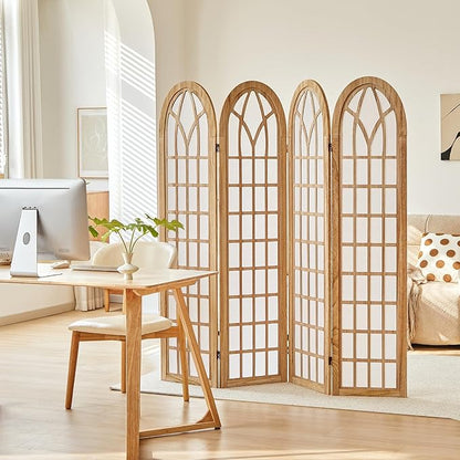 Asnefeli 4 Panel Japanese Room Divider, Shoji Style Partition Divider, Fully - Image 6