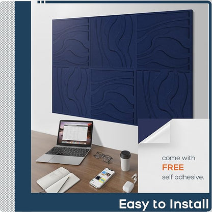 BUBOS Large Acoustic Panels, Self-Adhesive Sound Absorbing Panels Decorative - Image 8