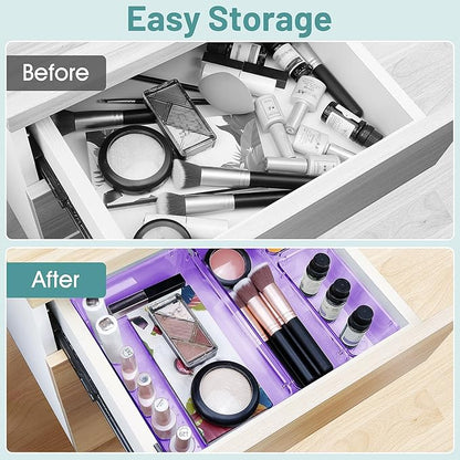 WOWBOX 25 PCS Plastic Drawer Organizer Set, Desk Drawer Divider Organizers and - Image 4