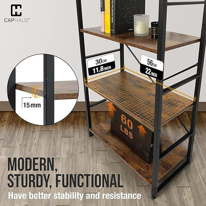 CAPHAUS 2 Tier Small Bookshelf, 24 Inch Width Free Standing Shelf, Bookcase - Image 6