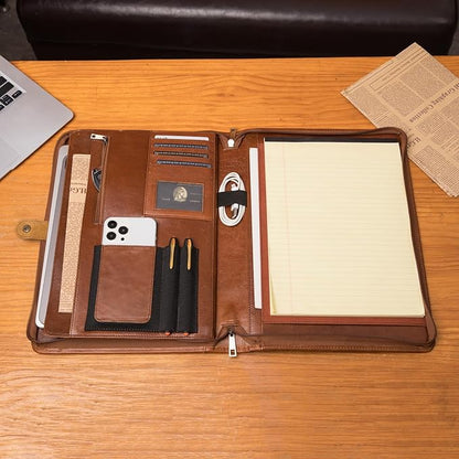 Geslun Genuine Leather Portfolio, Legal Size 8.5 x 14 Pad Holder, Business - Image 6