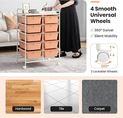 GLACER 10 Drawer Rolling Cart, Storage Cart - Image 6
