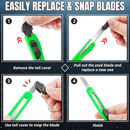 TIFICAL 24-Pack Retractable Box Cutter | 9mm Snap-Off Blades - Image 6