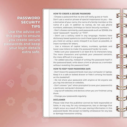 Clever Fox Password Book Spiral – Mini Internet Address & Password Organizer - Image 5