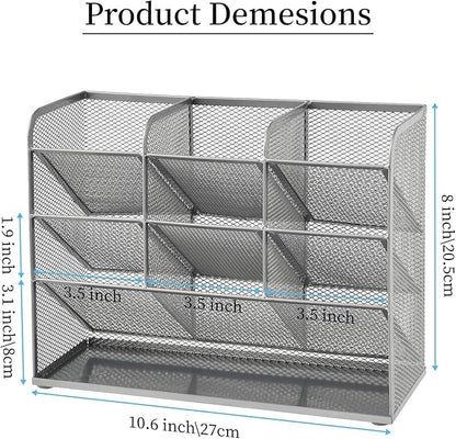 Marbrasse Mesh Desk Organizer, Desktop Stationary Organizer, Storage Rack - Image 6