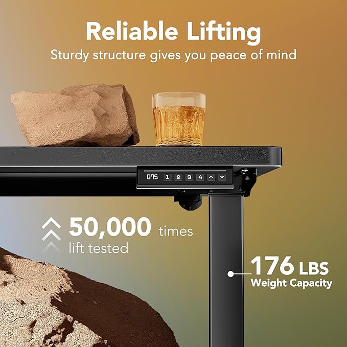HUANUO Electric Standing Desk, 55 x 24 Inch Height Adjustable Computer Desk - Image 4