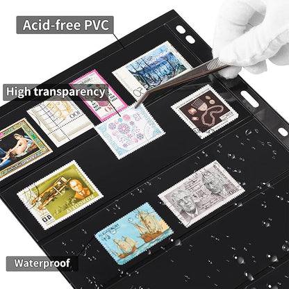 10 Sheets 20 Pages Postage Stamp Album Pages, 5 Pockets 7.7X 1.97in Stamp - Image 5