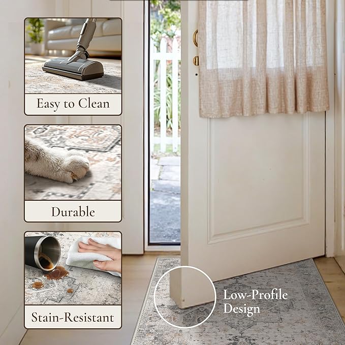 GENIMO Runner Rug 2'6"x5 Machine Washable Non Slip Vintage Hallway Runner Rug - Image 5