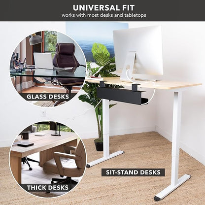 Mount-It! Under Desk Cable Management Tray – Clamp-On No-Drill Metal Cable - Image 4