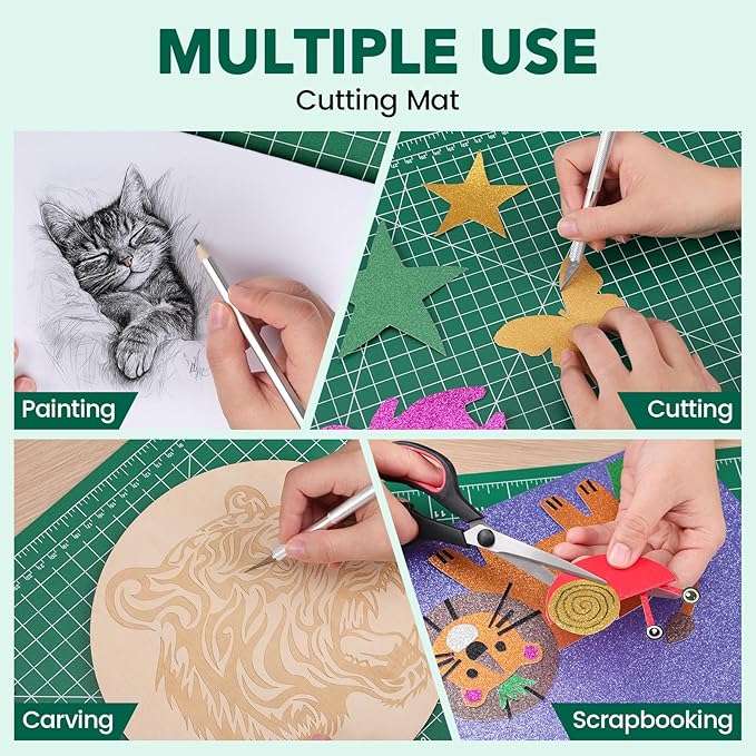 CLOYAN Cutting Mat 12"x18", 1 Pack Double-Sided 5-Ply Self Healing Sewing - Image 6