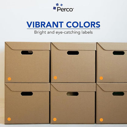 Perco Fluorescent Orange 1-Inch Perforated Circle Dot Sticker Labels—10 Rolls - Image 6